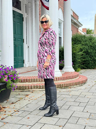 LULU-B SIZZLE PINK RUFFLE SLEEVE DRESS LULU-B