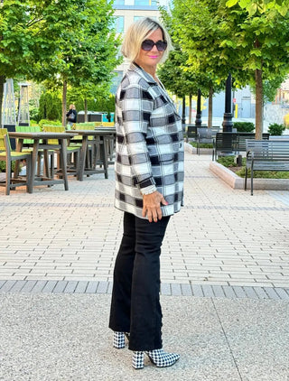 Ethyl Luxe Check Knit Jacket - Trooper ETHYL JEANS