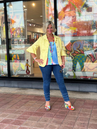 LULU-B SOUTH BEACH NAVY DENIM ANKLE PANT LULU-B