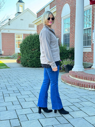 TAUPE HALF ZIPPER LULU-B