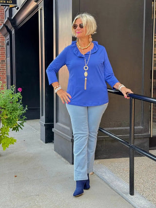 LULU-B SAPHIRE RUFFLE SLEEVE TOP LULU-B