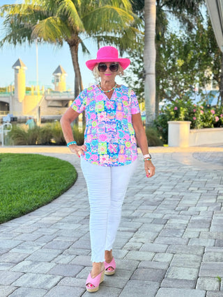 SANDY BEACH COLOR SHORT SLEEVE LULU-B