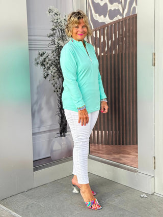 MINT ZIPPER TOP - Cathys Place