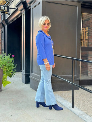 LULU-B SAPHIRE RUFFLE SLEEVE TOP LULU-B