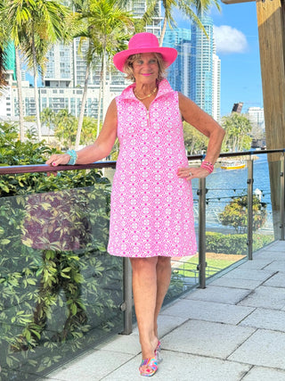 LULU B TROPIC PETALS ZIPPER SWING DRESS LULU-B