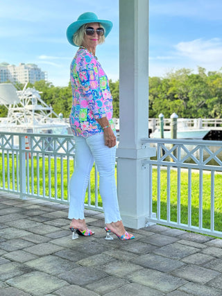 SANDY BEACH COLOR V NECK LULU-B