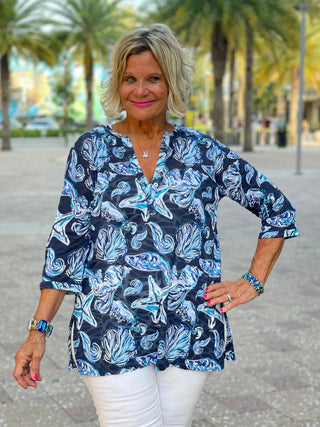 NAVY STARFISH TUNIC - Cathys Place