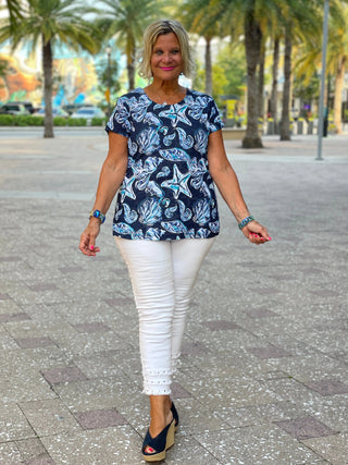 NAVY STARFISH SHORT SLEEVE - Cathys Place