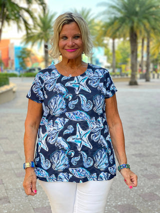 NAVY STARFISH SHORT SLEEVE - Cathys Place