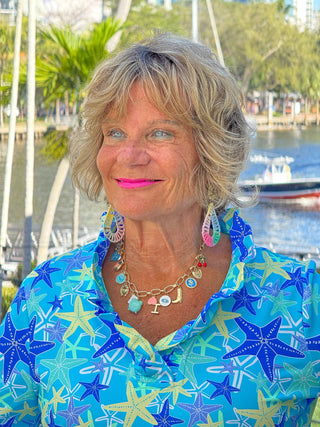 LULU B STARFISH SPLASH RUFFLE TOP LULU-B