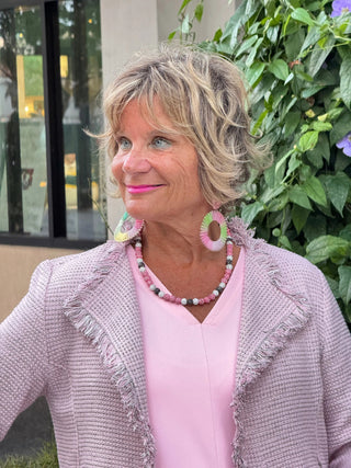 LULU-B CITY LIMIT PINK FRINGE JACKET LULU-B