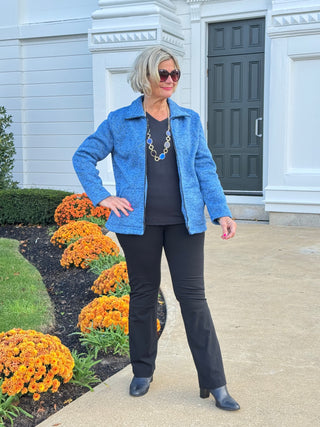 SKY BLUE TWEED STYLING JACKET Cathys Place