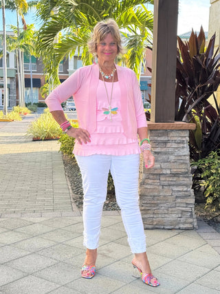 PEYTON CLEAR PINK SHRUG LULU-B