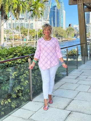 LULU B PINK CHIC ASYMMETRIC TOP LULU-B