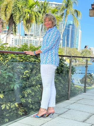 LULU B COASTAL BLOOM RUFFLE TOP LULU-B