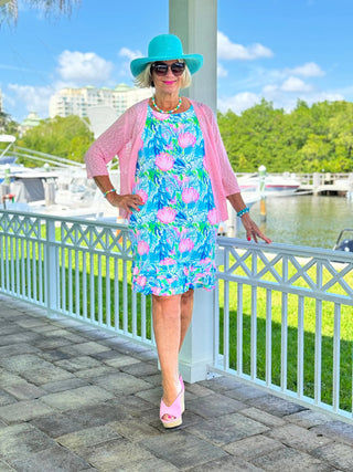 SEASHELL BEACH SHIFT RUFFLE DRESS LULU-B