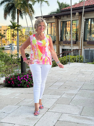 ETHYL PINK WATERCOLOR TANK ETHYL JEANS