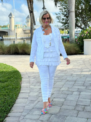 LULU-B SOUTH BEACH WHITE ANKLE JEAN LULU-B