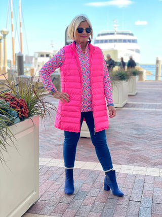 LULU-B HOT PINK PUFFER VEST LULU-B
