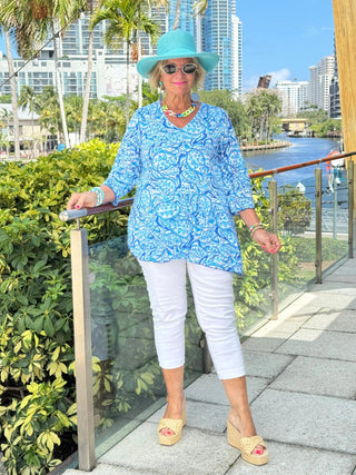 UNDER THE SEA TURTLE ASYMMETRIC TOP LULU-B