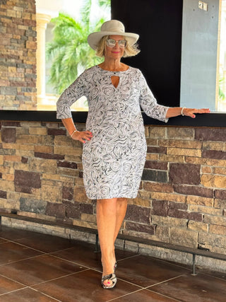ELEGANT EXPRESSIONS KEYHOLE DRESS LULU-B