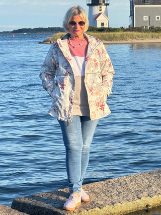 Women's New Englander® Floral Printed Rain Jacket CHARLES RIVER RAIN APPAREL