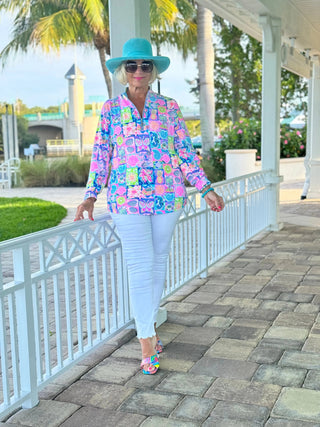 SANDY BEACH COLOR HALF ZIPPER LULU-B