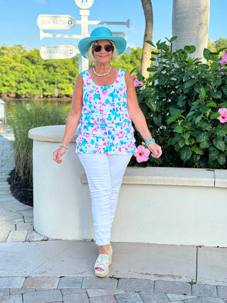 PINK PETALS CHA CHA TANK LULU-B