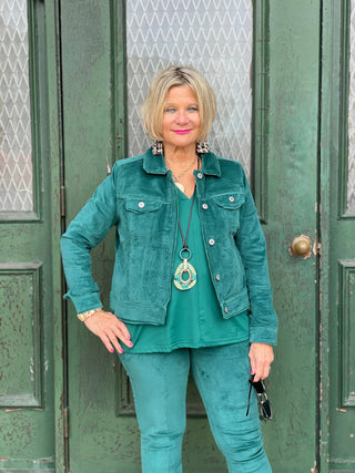 LULU-B EMERALD  VELOUR PANTS LULU-B