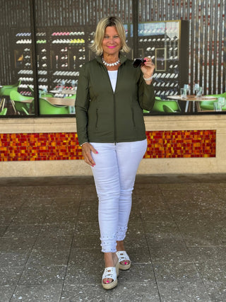 LULU-B OLIVE FULL ZIPPER JACKET LULU-B