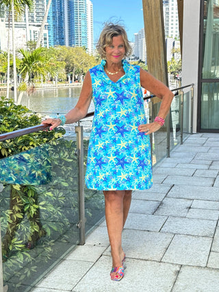 LULU B STARFISH SPLASH RUFFLE DRESS LULU-B