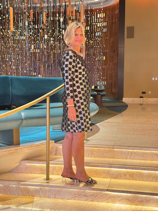 LULU-B BLACK AND SILVER SLEEVE DRESS LULU-B