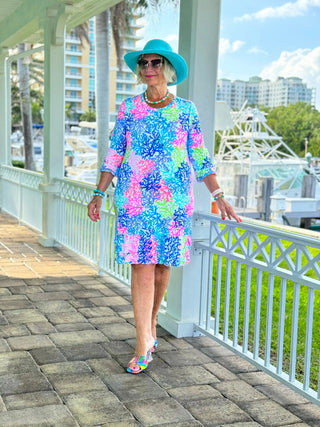 SALINA REEF RUFFLE SLEEVE DRESS LULU-B