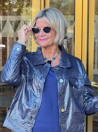 Navy Metallic Jacket Cathys Place
