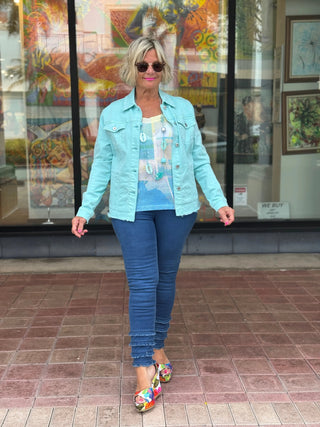 LULU-B SOUTH BEACH NAVY DENIM ANKLE PANT LULU-B