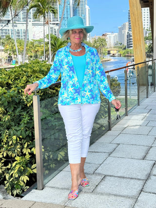 LULU B STARFISH SPLASH FULL ZIPPER JACKET LULU-B