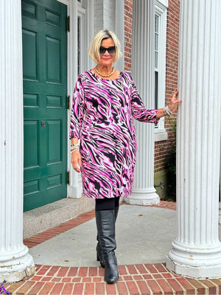 LULU-B SIZZLE PINK SLEEVE DRESS LULU-B