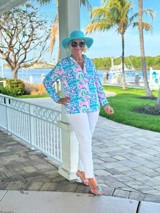 SPLASH OF PINK  HALF ZIPPER LULU-B