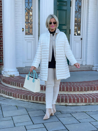 WINTER WHITE LONG PUFFER JACKET LULU-B