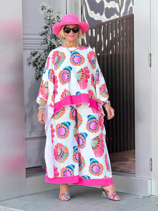 TROPICAL SEASHELL PALAZZO CATHYS RESORTWEAR