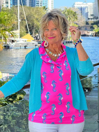 LULU B SEAHORSE BAY SLEEVELESS RUFFLE TOP LULU-B