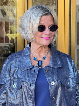 Navy Metallic Jacket Cathys Place