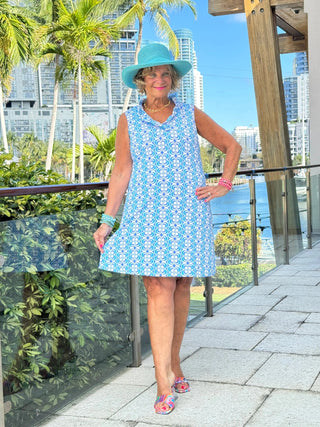 LULU B COASTAL BLOOM RUFFLE DRESS LULU-B