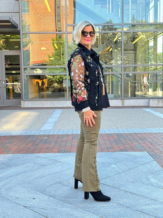 Ethyl The Long  Olive Lean Flair Jean - Elevated ETHYL JEANS