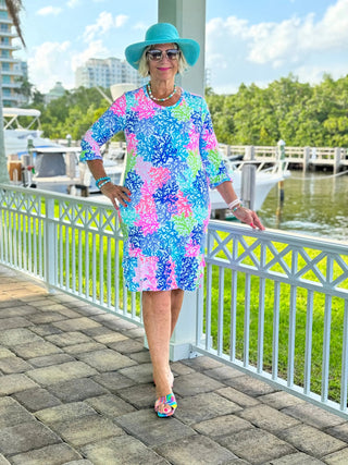 SALINA REEF RUFFLE SLEEVE DRESS LULU-B