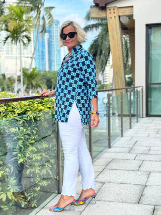 BLUE MEDALLION TUNIC LULU-B
