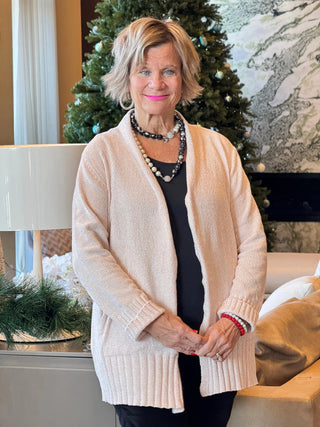 LULU-B BLUSH CHENILLE CARDIGAN LULU-B