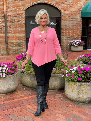 LULU-B CORAL ASYMMETRIC TOP LULU-B