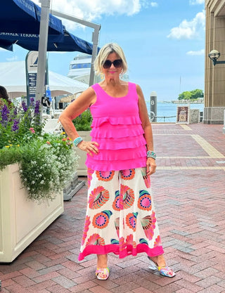 TROPICAL SEASHELL PALAZZO CATHYS RESORTWEAR
