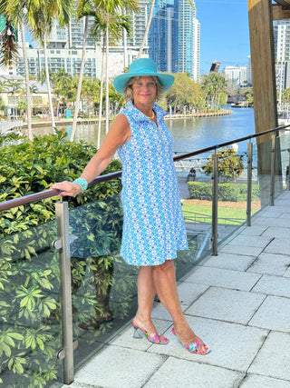 LULU B COASTAL BLOOM ZIPPER SWING DRESS LULU-B